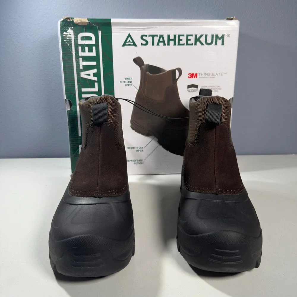 Staheekum Yukon Winter Boot Mens Size 9 Brown NIB 3M Insulated Waterproof Suede